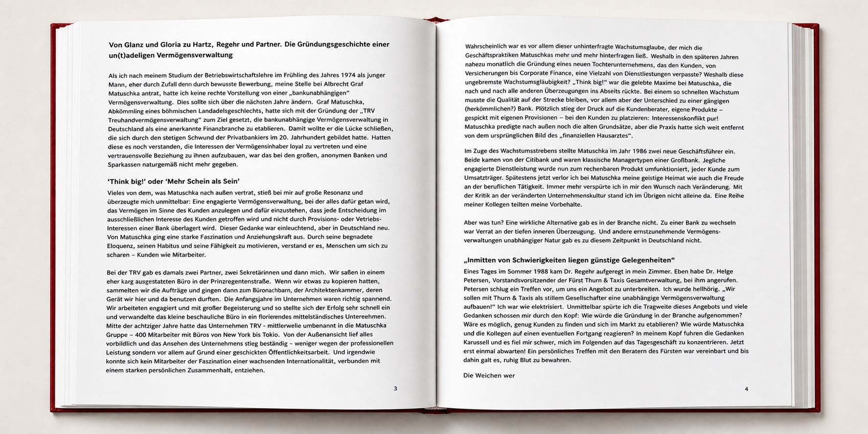 Jubiläumsgeschichten Vermögensverwaltung Harz, Regehr & Partner